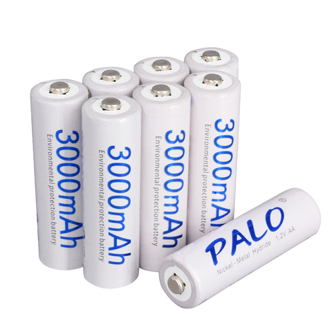 PALO 2-24 pcs rechargeable AA 2A battery 1.2V 3000mAh AA 2A nimh ni mh ni-mh 100% original high capacity current batteries ► Photo 1/5