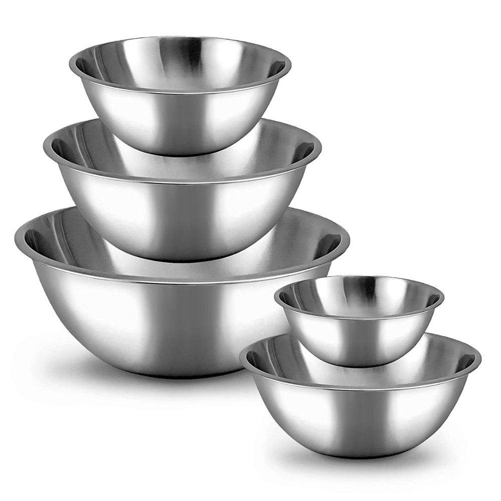 304 Stainless Steel Mixing Bowl DIY Cake Bread Salad Mixer Kitchen Cooking  Baking Tools Food Container Storage Bowls Set