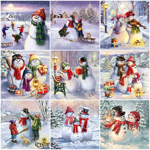 Evershine Diamond Painting 5D Snowman Diamond Mosaic Christmas Full Drill Beaded Embroidery Cartoon Picture Rhinestones Wall Art ► Photo 1/6