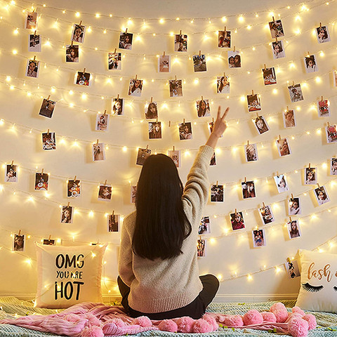 3M 5M 10M Photo Clips String Lights USB Powered Hanging Light for Cards Pictures Holder Teen Girl Gifts for Bedroom Decoration ► Photo 1/6