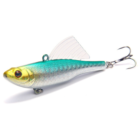 1pcs VIB Sinking Vibration Winter Fishing Lure 6.5cm 17.1g Artificial Hard Bait Swivel Jig Wing  Wobbler Crankbait Bass Tackle ► Photo 1/6