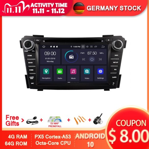 AVGOTOP Android 9.0 4GB+64GB CAR DVD PLAYER for HYUNDAI I40 2012-2014 IPS HD Screen NAVIGATION ► Photo 1/6