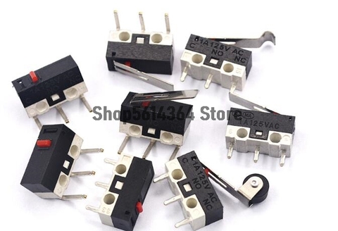 10PCS KW10 3 Pin Long Hinge Lever Momentary SPDT Mini Micro Switch AC 125V 1A 12.8 x 6.5mm ► Photo 1/1