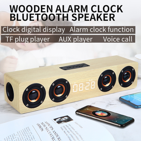 Bluetooth Speaker Portable Powerful Column Home Theater Clock Alarm Computer Speakers Soundbar Subwoofer Boom Box Music Center ► Photo 1/6