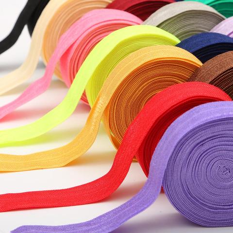 5 Yard 15mm Solid Color Shiny FOE Foldover Elastic Ribbon Lace Trim Elastic Band Hair Ties Headband Dress DIY Sewing Accessories ► Photo 1/6