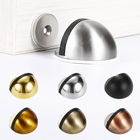 Stainless Steel  magnetic door stopper dual catch no punching  door bumper  wedge wall door stopper ► Photo 1/6