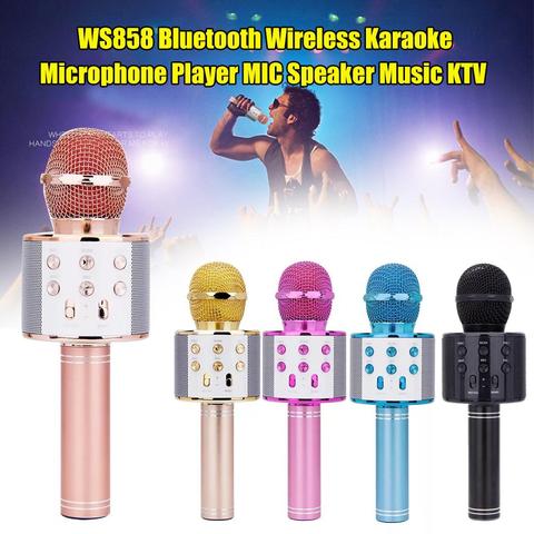 Bluetooth Karaoke wireless microphone professional condenser karaoke mic with stand radio Handheld mikrofon recording studio ► Photo 1/6