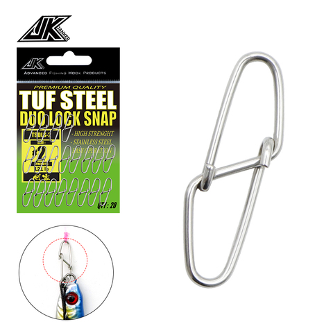 JK 59-190LB FISHING SWIVELS SNAP TUF STEEL SWIVEL SYMMETRICAL SNAP PIN CARABINERS FISHING ICE CARP SEA CONNECTOR LURE HOOK ► Photo 1/5