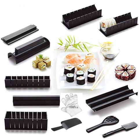 Sushi Maker 12 Pieces Kit Plastic Sushi Set of Tools Kitchen Tools/Sushi Set/Sushi Mold/Rice Ball Cake Roll Mold ► Photo 1/6