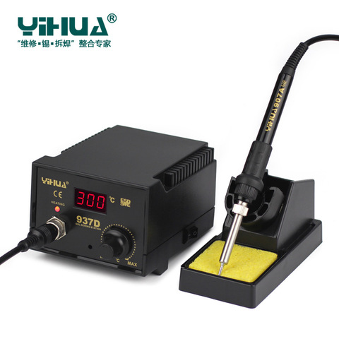 Newest YIHUA  220V/110V EU/US 50W Temperature Control ESD Digital Soldering Station / Rework Stations YIHUA 937D with tools ► Photo 1/5