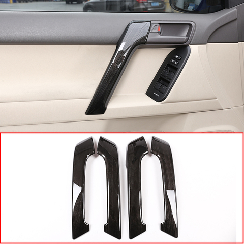 4PS Black Wood Car ABS Interior Door Handle Trim For Toyota Land Cruiser Prado FJ150 150 2010-2022 Year Accessories Black Wood ► Photo 1/6