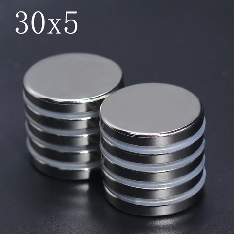 1/2/5/10 Pcs 30x5 Neodymium Magnet 30mm x 5mm N35 NdFeB Round Super Powerful Strong Permanent Magnetic imanes Disc ► Photo 1/6