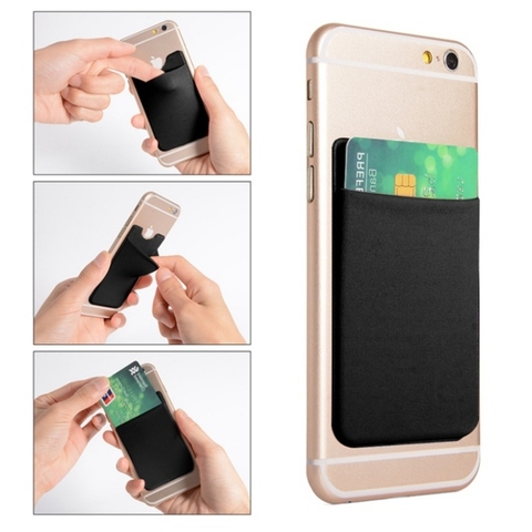 9.9*5.5cm Women Fashion Adhesive Elastic Lycra Cell Phone Pocket Wallet Case Men ID Credit Card Holder Pocket Stick 2022 ► Photo 1/6