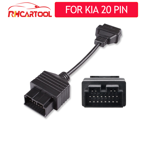 For Car accessories OBD2 60/100 cm Extension cable Connector Adapter for kia 20 Pin to 16 Pin Auto Diagnostic Cable For kia ► Photo 1/3