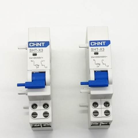 1PCS CHINT Shunt Release SHT-X3 Assemble with NXB-125 Circuit Breaker DC、AC24V/48V    AC230V/400V ► Photo 1/6