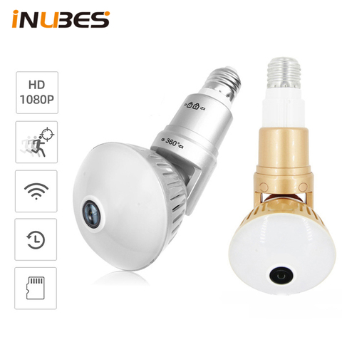 1080P FishEye Light Bulb Camera 360 Camera Lamp Home Security Panoramic IP Infrared and White Light APP Control Wireless P2P Cam ► Photo 1/6