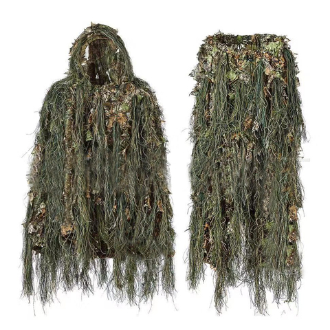 Ghillie Suit Hunting Woodland 3D Bionic Leaf Disguise Uniform Cs  Encrypted  Camouflage Suits Set army military tactical new ► Photo 1/4