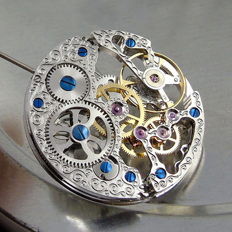 17 Jewels Silver Asian Full Skeleton Hand-Winding Movement Replacement Durable For ETA 6497 Watch movement Repair Tool Parts ► Photo 1/4