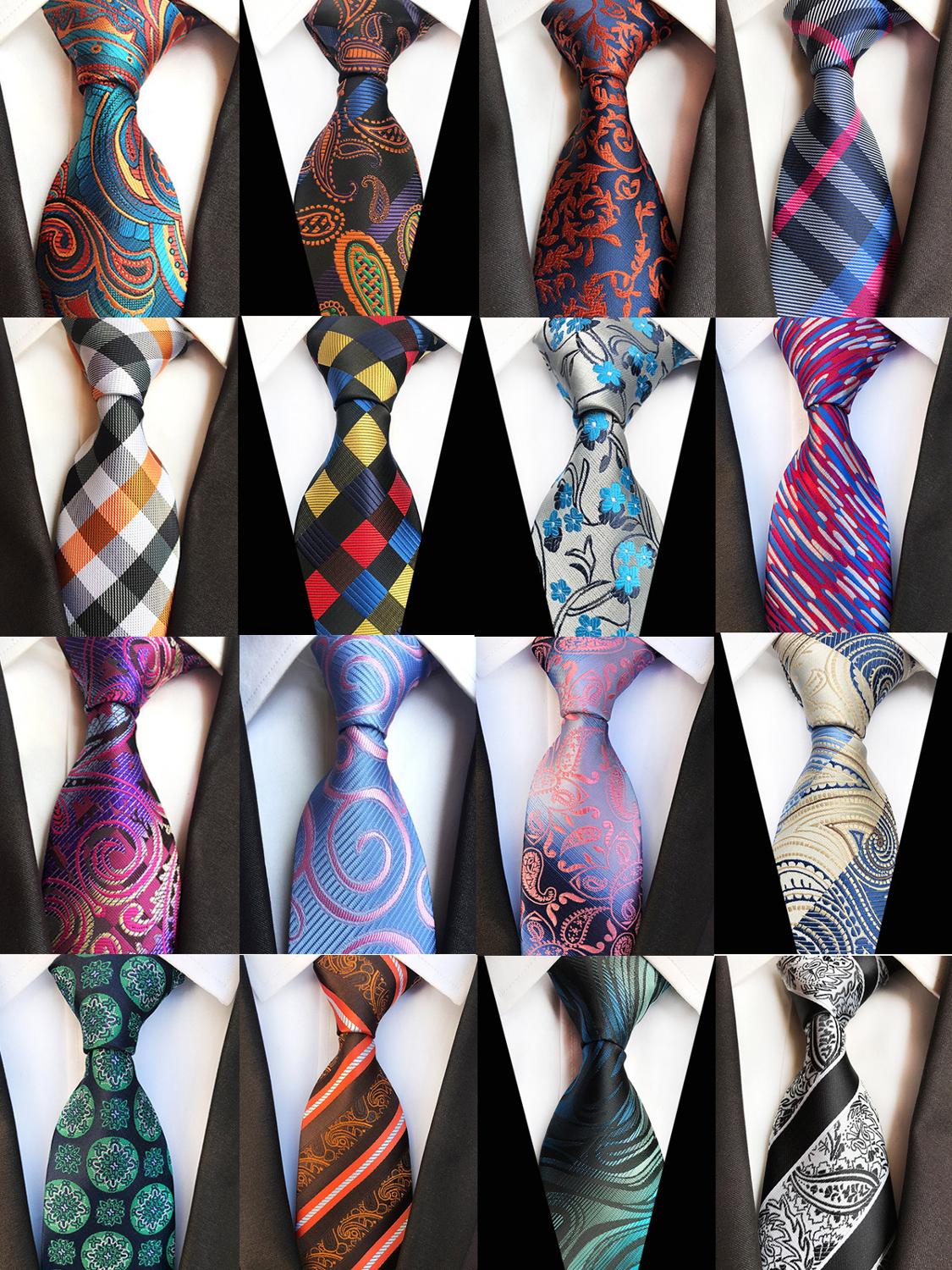New 8CM MAN Classic Tie Stain Flora Jacquard Woven Neck Tie Wedding Party Ties 