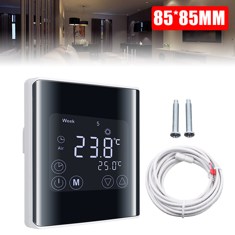 230V AC Digital LCD Temperature Controller Heaing Thermostat Touchscreen Home Warm Floor Room Temperature Controller ► Photo 1/6