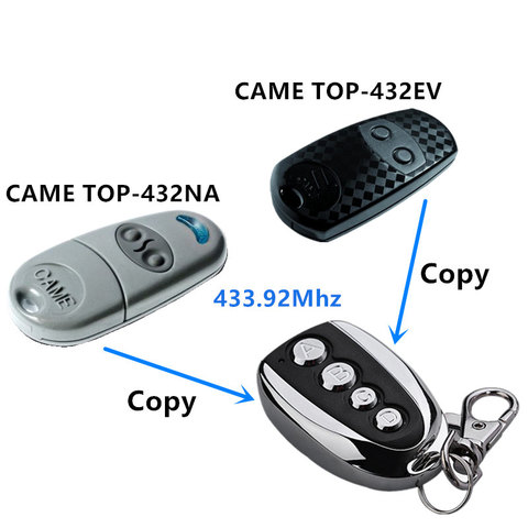 433.92 Mhz Duplicator Copy CAME remote control TOP 432EV TOP-432NA TOP432NA With Battery For Universal Garage Door Gate Key Fob ► Photo 1/2