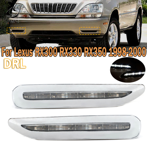 PMFC DRL Lamp Running Light LED Daytime Running Light Daylight Waterproof Chromed Strip For Lexus RX300 RX330 RX350 1998-2000 ► Photo 1/6