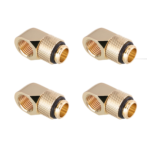 BYKSKI G1/4'' Thread 90 Degree Rotary Fitting water cooling Adaptors Copper Connector Practical Water Coolling Fittings Black ► Photo 1/6