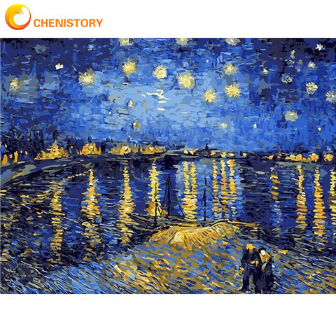 CHENISTORY Frameless Landscape Picture DIY Painting By Numbers Modern Wall Art Canvas Acrylic Paint For Home Decor 40x50cm Arts ► Photo 1/6