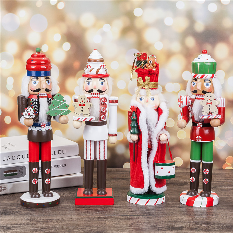 Mini Wooden Christmas Ornaments Nutcrackers Soldier Puppet Toy for Home Shop 