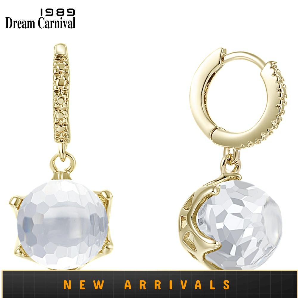 DreamCarnival1989 New Arrive Drop Earrings for Woman Clear White Special Cut Dazzling CZ Elegant Gold Engagement Jewelry WE3819G ► Photo 1/6