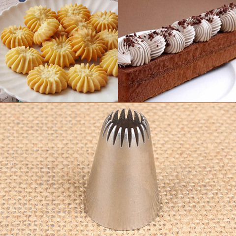 1Pcs DIY Cakes Decoration 19-tooth Pastry Nozzle Kitchen Gadgets Cookies Supplies 304 Stainless Steel Silver Fondant Decor ► Photo 1/6