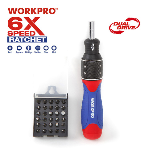 WORKPRO 32 in 1  6X Speed Screwdriver with Bits Set Home Repair Tool Free Shipping ► Photo 1/6