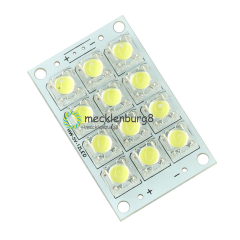 12 LED Super Bright White LED Piranha Board Night LED Lights Lamp 5mm High Brightness DC 3V-5V ► Photo 1/4