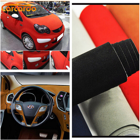 Carcardo 135CMX50CM  Black Velvet Film Suede Vinyl Wrap Film Velvet Sicker Suede Car Sticker With Bubble Free ► Photo 1/6