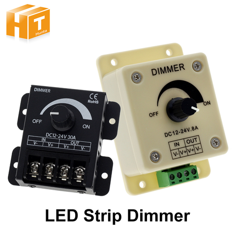 LED Dimmer DC12V~24V 8A 30A Manually Rotation Switch Dimmer Controller for LED Strip. ► Photo 1/6