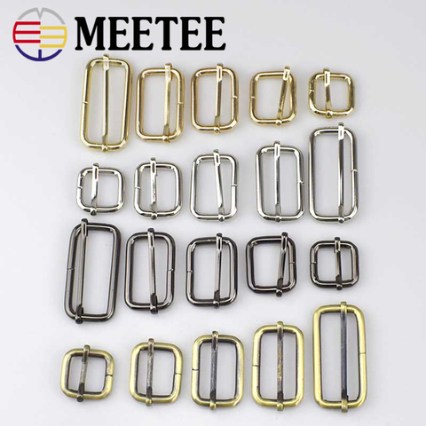 5/10pc 20-50mm Metal Slides Tri-glides Wire-formed Roller Pin Buckles Strap Slider Adjuster for Bags Garment Leather Accessories ► Photo 1/6