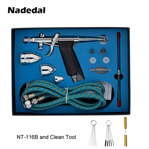 Nasedal 0.3/0.5/0.8mm Dual Action Gravity Airburhs 2cc 5cc 13cc Spray Gun NT-116B Airbrush Set Spray Model Air Brush ► Photo 1/6