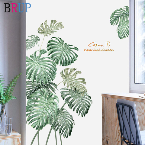80*180cm Fashion Large Green Leaf Wall Stickers for Bedroom Creative Plants Living Room Decoration Europe Wallpapers Removable ► Photo 1/6