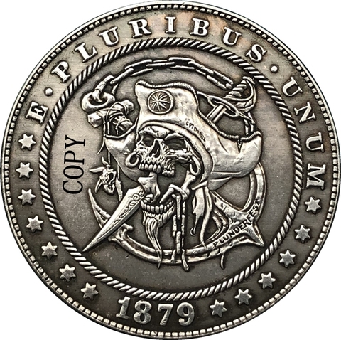 Hobo Nickel 1879-CC USA Morgan Dollar COIN COPY Type 185 ► Photo 1/2
