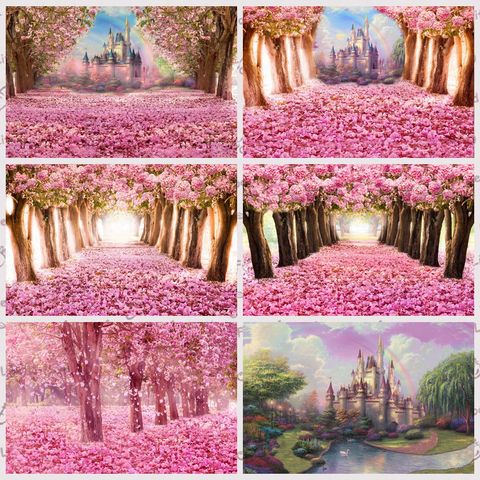 Yeele  Blooming Tree Flower Castle Wedding Photocall Photography Backgrounds Customized Photographic Backdrops For Photo Studio ► Photo 1/6