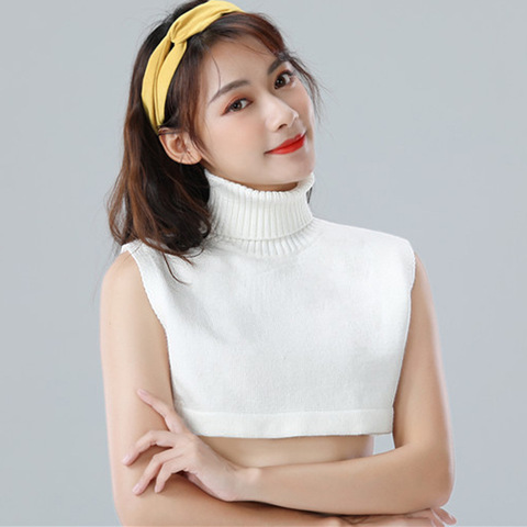 Women White Sweater False Collar Ladies Turtleneck Stand Fake Collar Adjustable Half-Shirt Blouse Top Decoration Accessories ► Photo 1/6