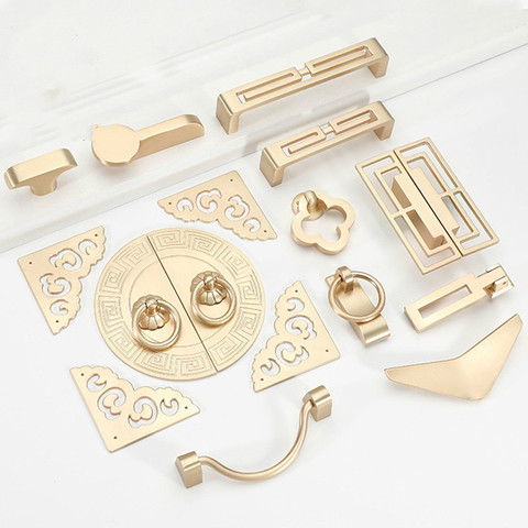 Gold Cabinet Knobs and Handles Luxury Gold Kitchen Cupboard Door Pulls European Drawer Furniture Handle Hardware ► Photo 1/6