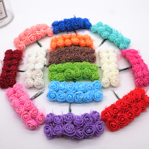 36/72/144pcs 2cm Mini PE Foam Roses Artificial Flowers for Home Wedding Car Decoration DIY Teddy Bear Wreath Fake Flower Bouquet ► Photo 1/6