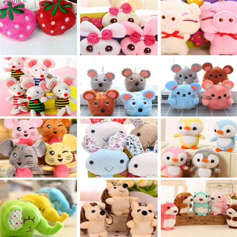 Hot Sell - Wholesale 40pcs.lot , Cat little bear etc. 4*3CM Plush Stuffed TOY String TOY Key Chain Plush ► Photo 1/4