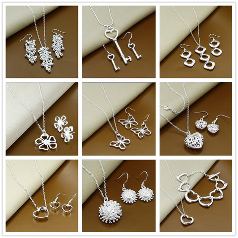 New Fashion 925 Sterling Silver Jewelry Sets Simple Fashion Insect Moon Round Ball Necklace Earrings Sets For Woman Gift ► Photo 1/6
