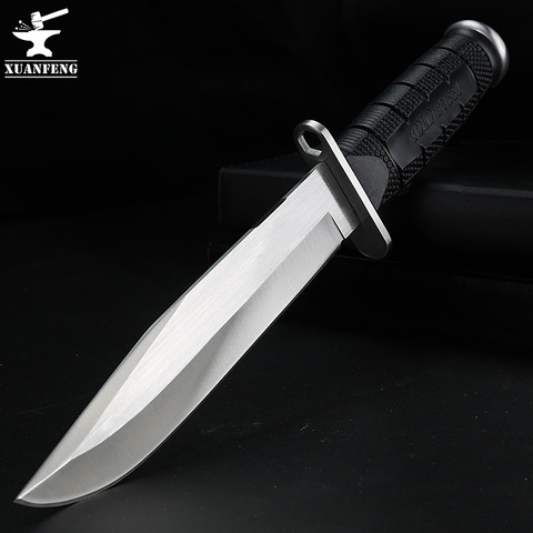 Outdoor knife high hardness straight knife wild survival fixed blade knife camping hunting knife small flashlight ► Photo 1/6