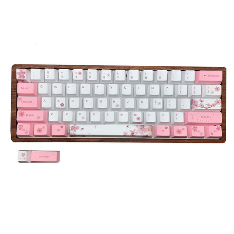 1 set 60% layout mechanical keyboard keycap for MX switches PBT dye sublimation Sakura Penguin key caps for GH60 GK61 Anne ► Photo 1/5