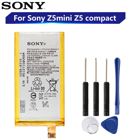 Original Replacement Sony Battery For SONY Xperia Z5C Z5 mini E5823 z5 compact LIS1594ERPC Genuine Phone Battery 2700mAh ► Photo 1/6