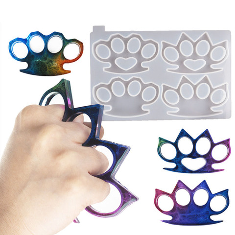 Diy Protection Brass Knuckles Shape Silicone Mold for Crystal Epoxy Resin Mold Rings Jewelry Accessories ► Photo 1/1