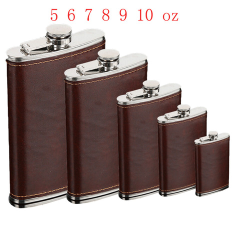 1PC 5-10oz Stainless Steel Hip Liquor Whiskey Alcohol Flask Cap Pocket Wine Bottle ► Photo 1/6